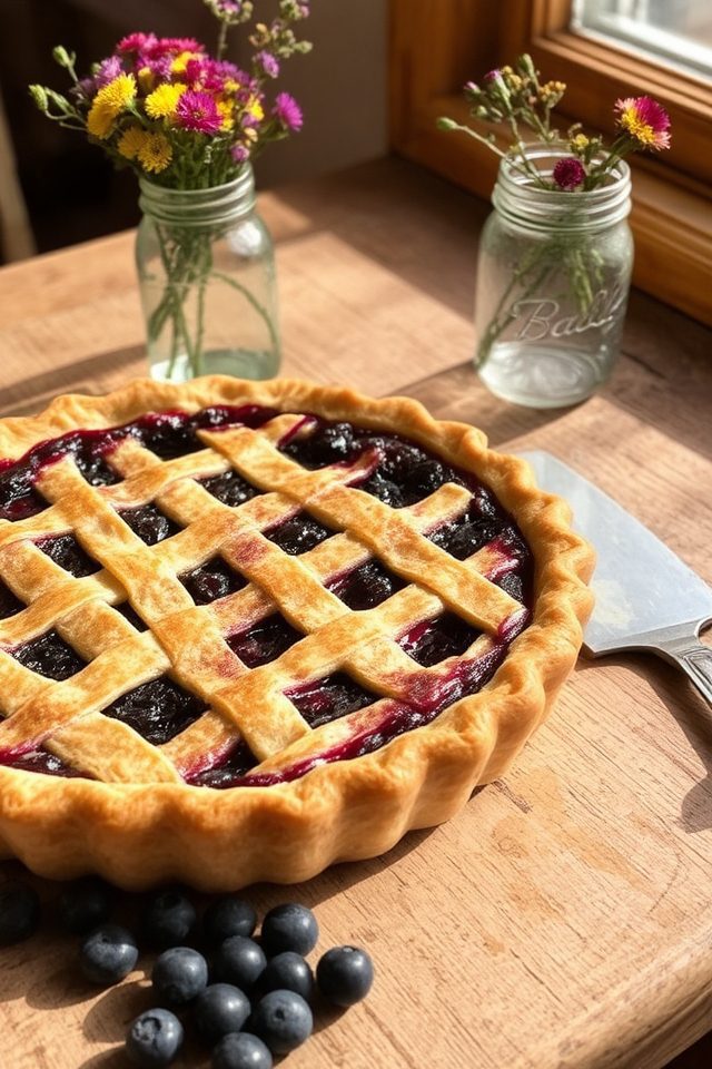 blueberry pie with ice cream