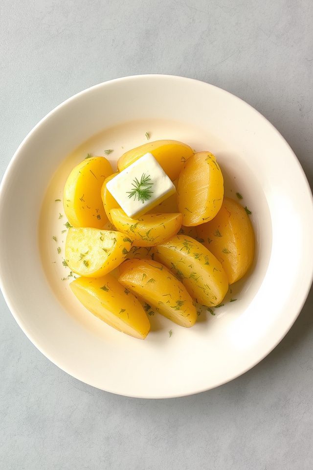 boiled potatoes with dill