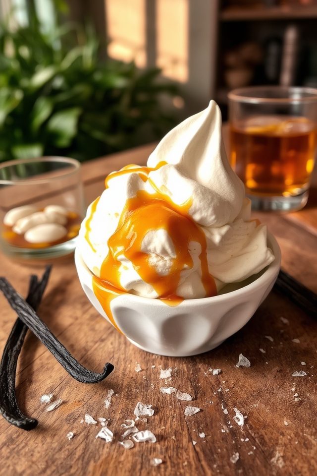bourbon infused vanilla ice cream