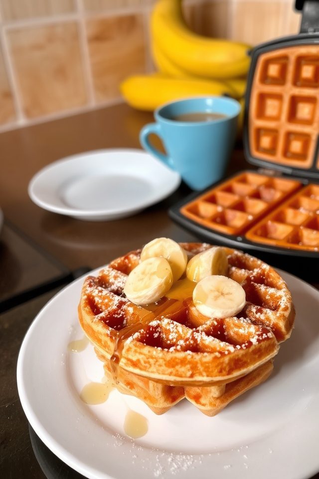 breakfast banana bread waffles