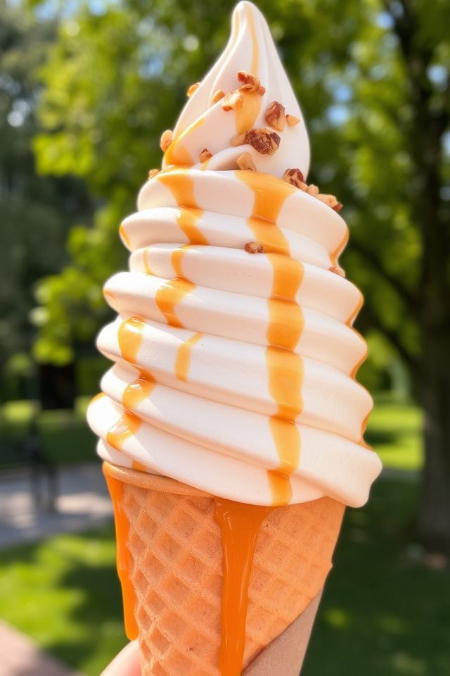 caramel vanilla soft serve