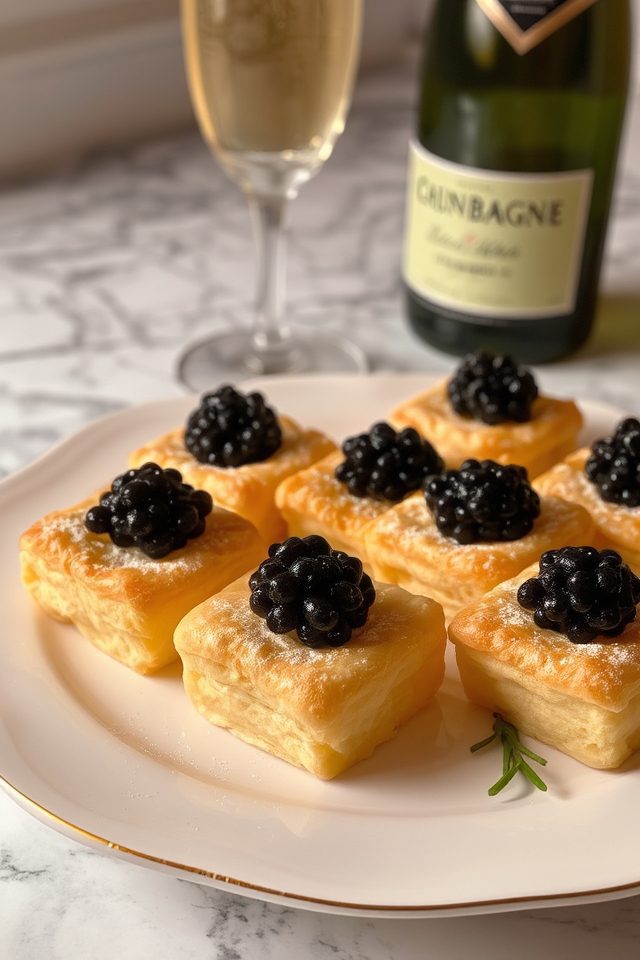 caviar filled pastry bites