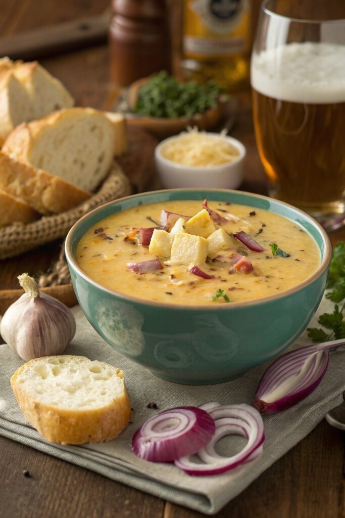 cheesy savory beer soup