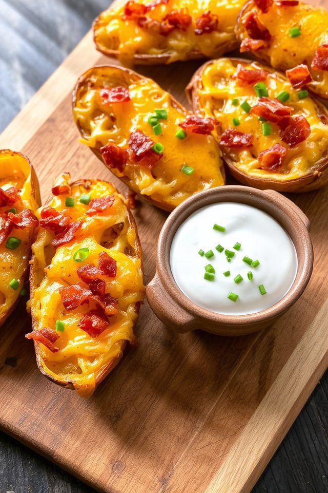 cheesy bacon potato skins
