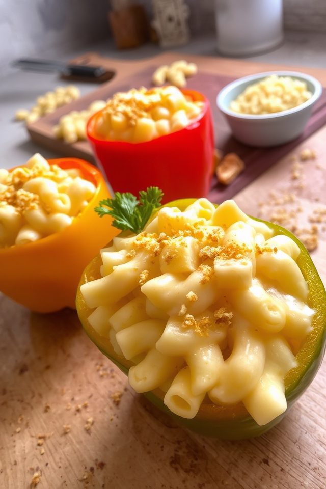 cheesy macaroni stuffed peppers