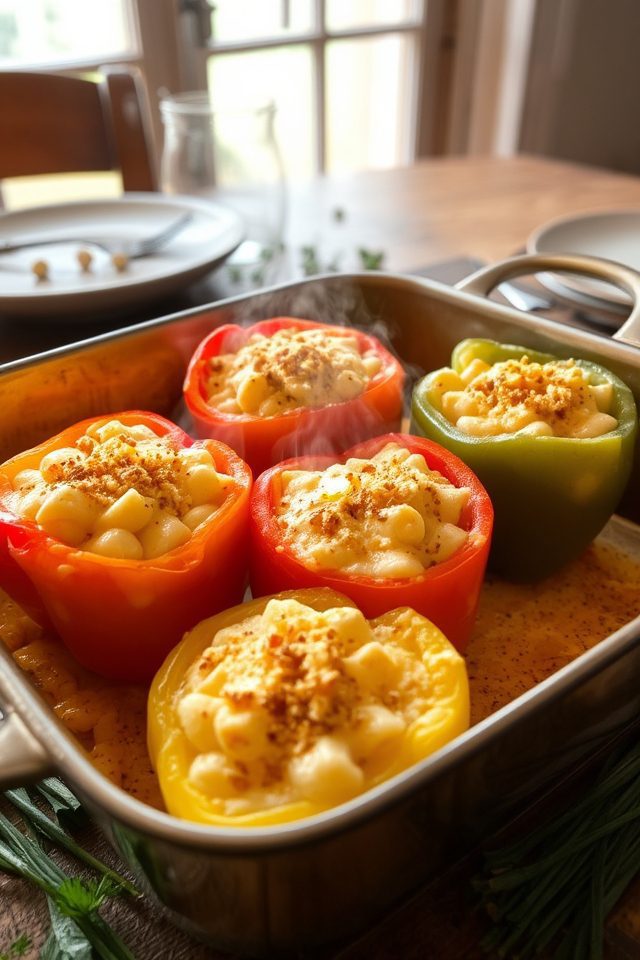 cheesy peppers with macaroni