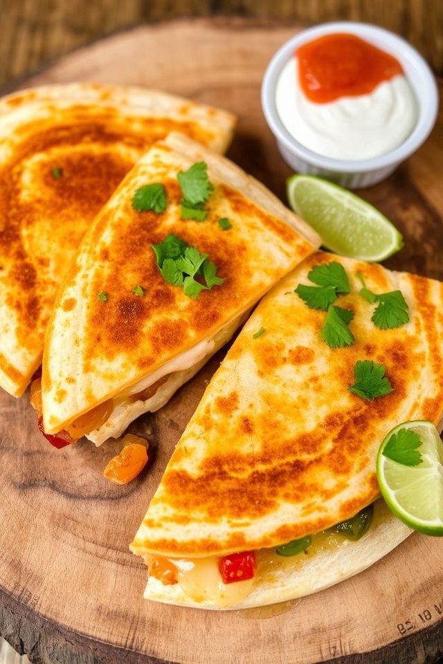 chicken fajita quesadilla delight