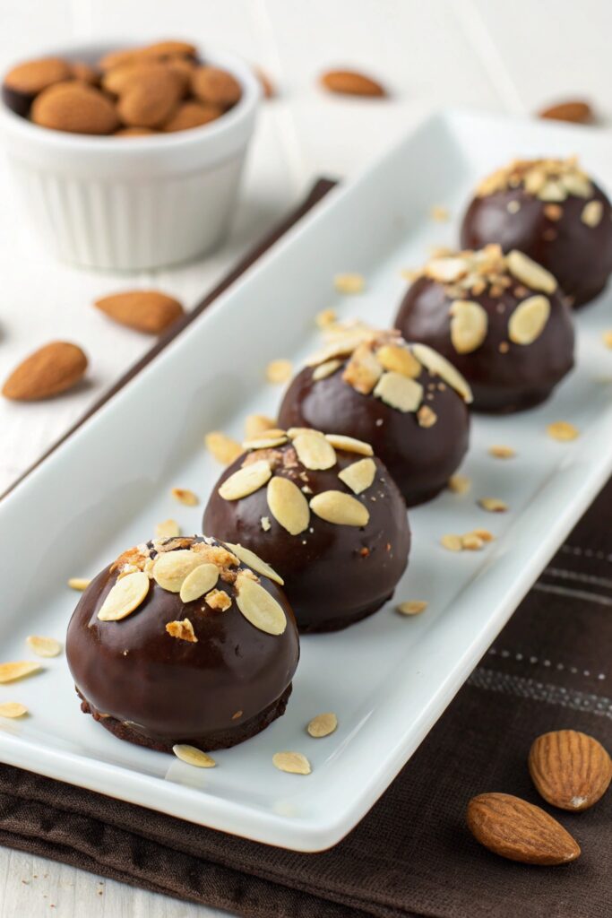 decadent chocolate almond truffles