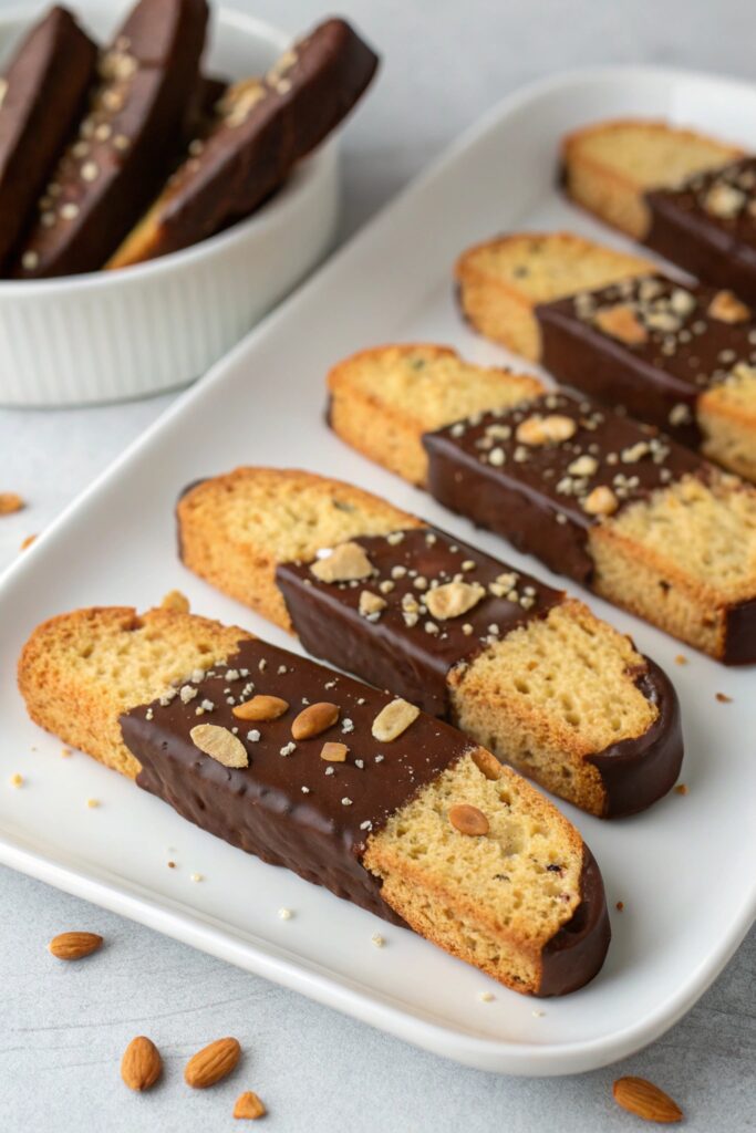 chocolate covered almond biscotti