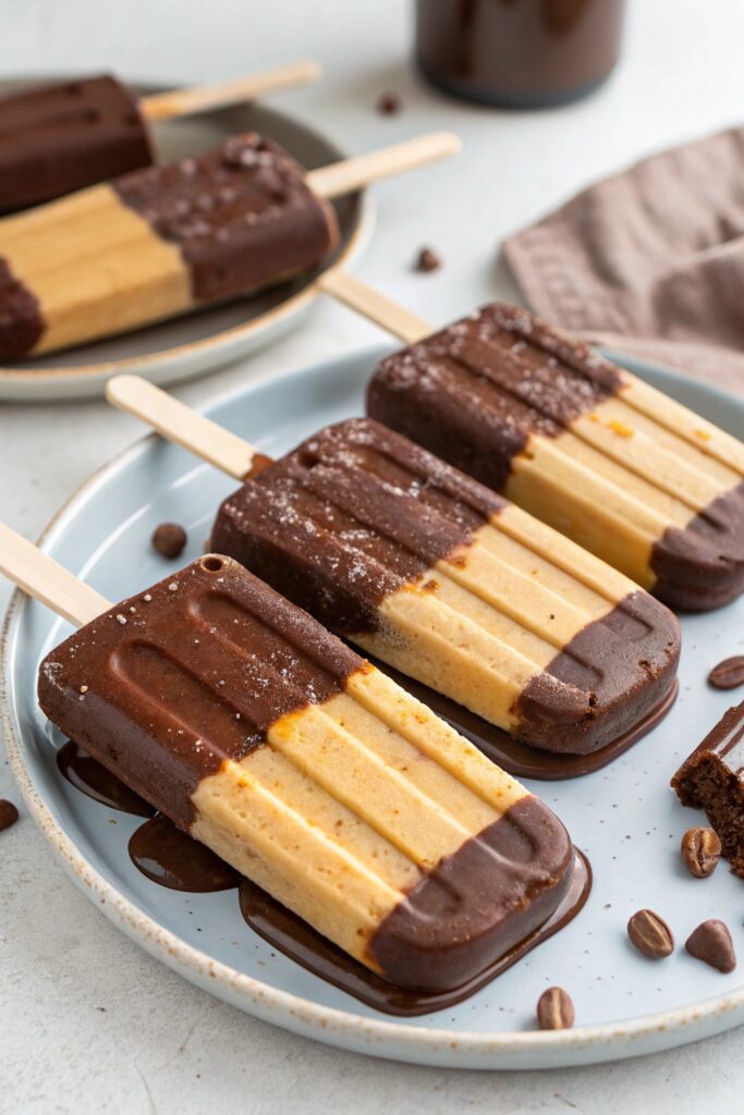 chocolate peanut butter popsicles