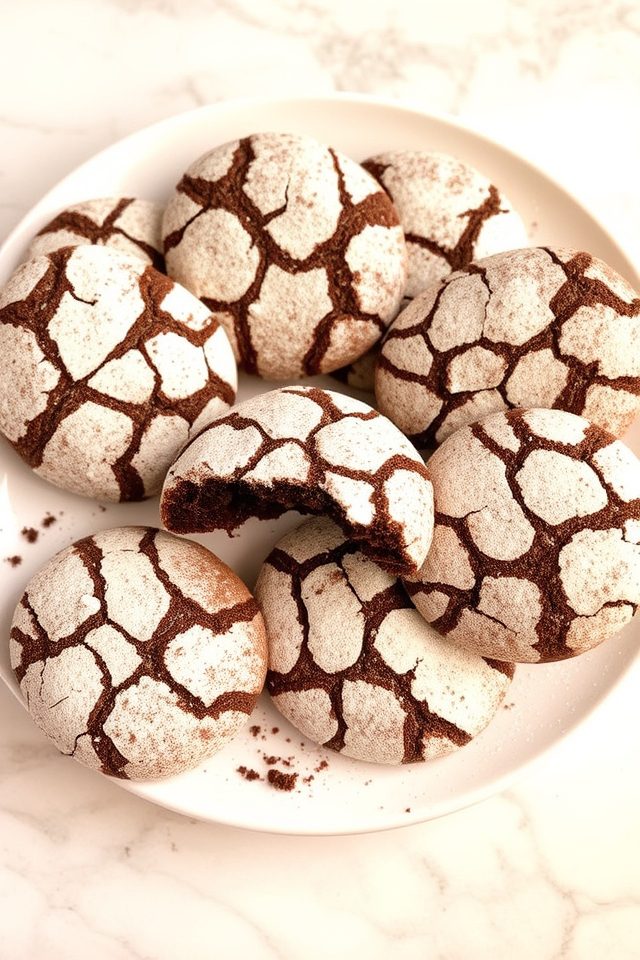chocolate christmas crinkle cookies