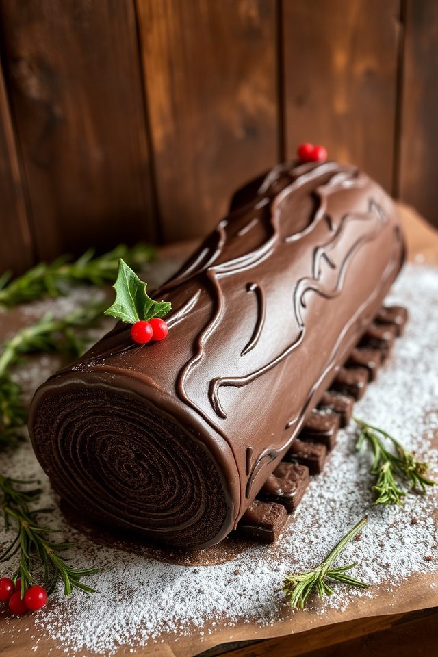 chocolate christmas log cake