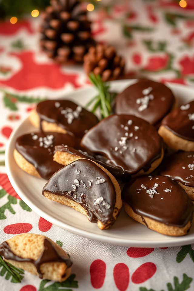 chocolate dipped christmas cookies