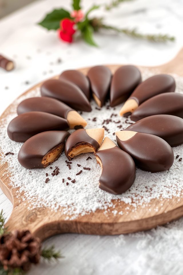 chocolate dipped christmas cookies
