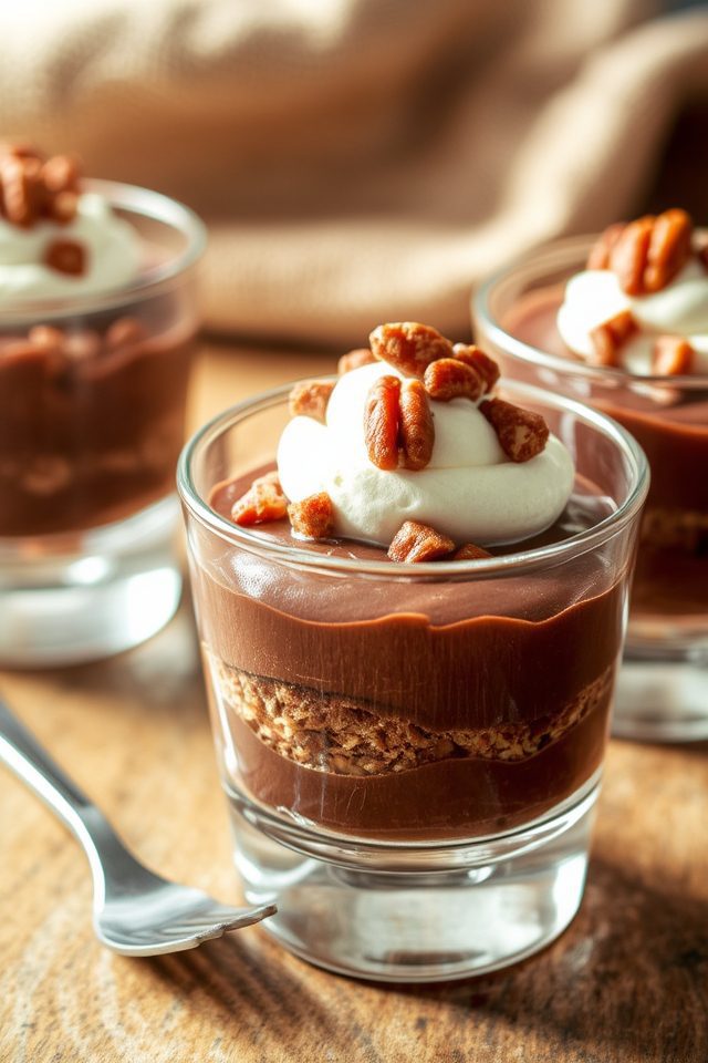 chocolate pecan dessert parfaits