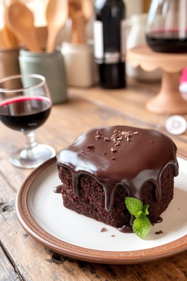 chocolate wine infused cake