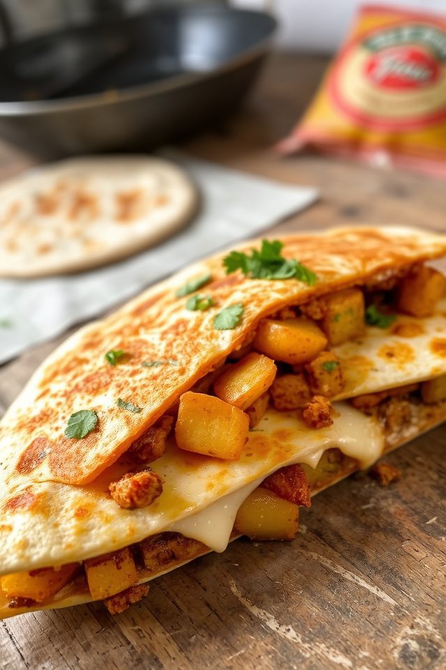 chorizo potato quesadilla delight