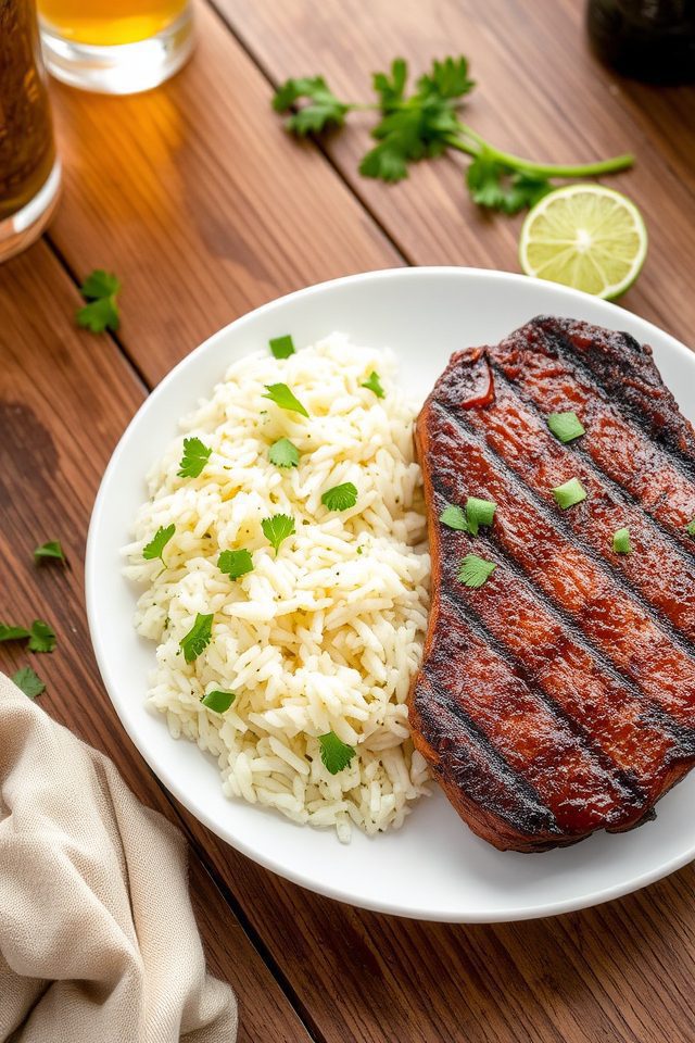 cilantro lime rice steak