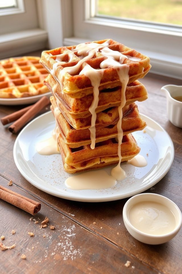cinnamon roll waffle delight