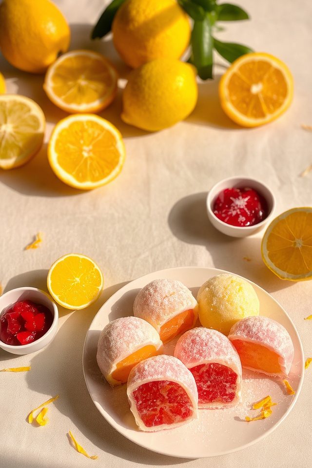 citrus infused chewy rice cakes