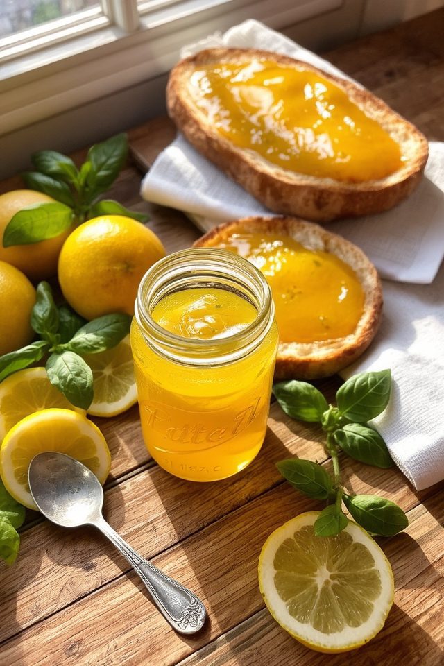 citrusy basil jam delight