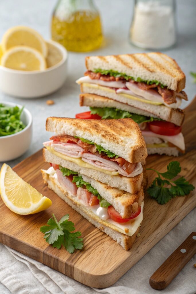 layered sandwiches are delicious
