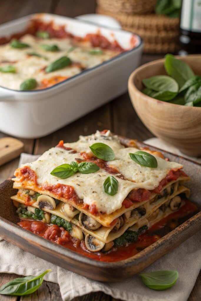 vegetarian lasagna with vegetables