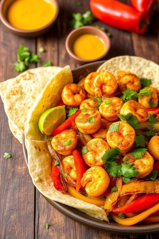 coconut curry shrimp fajitas