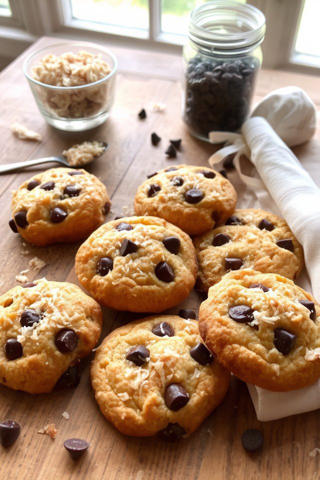coconut infused chocolate chip cookies