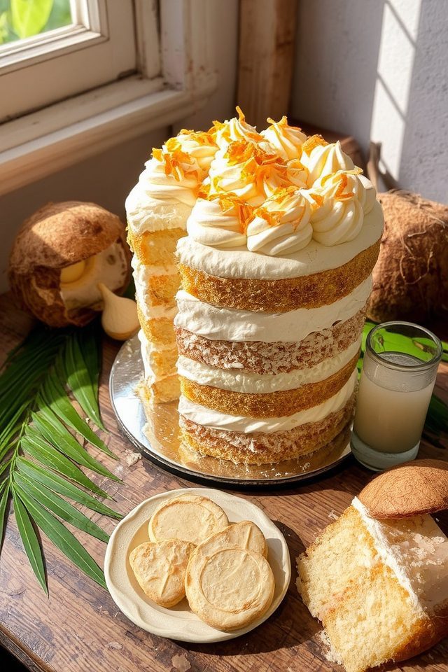 coconut infused fluffy sponge cake