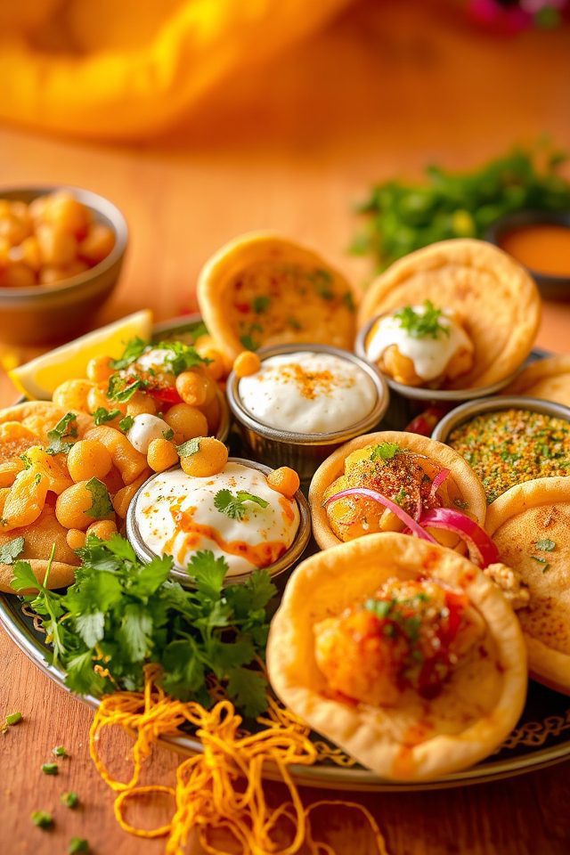 colorful chaat for holi