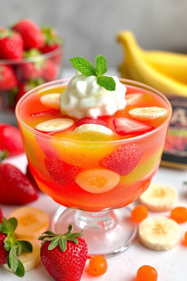 colorful gelatin fruit salad