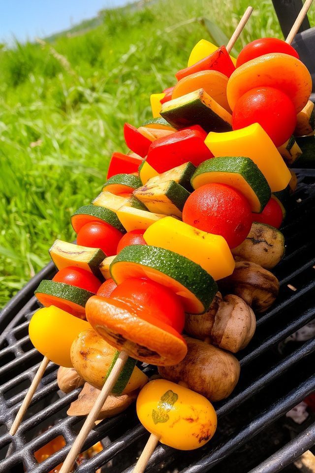 colorful grilled veggie skewers
