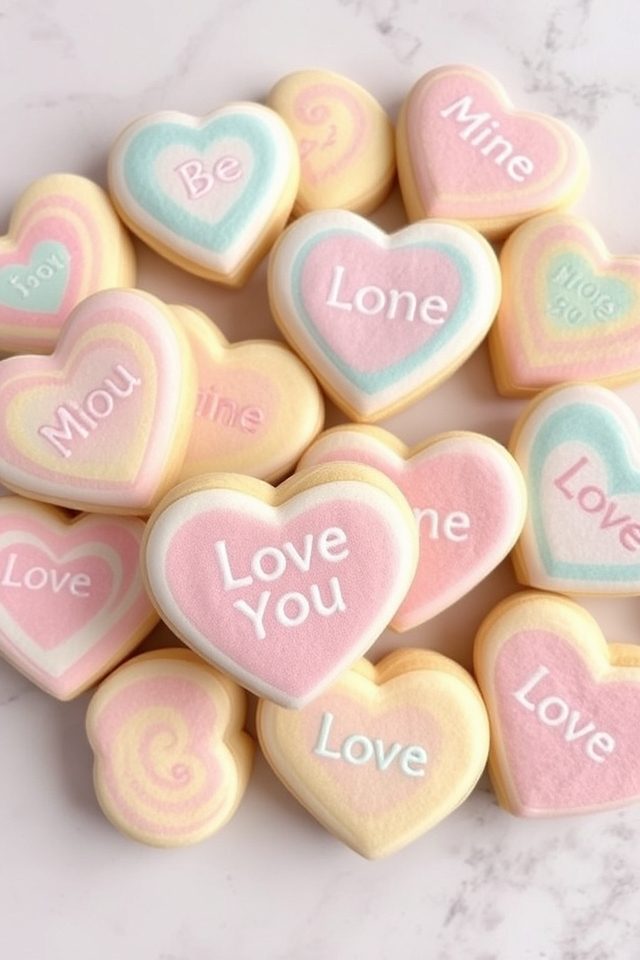 colorful heart shaped cookies