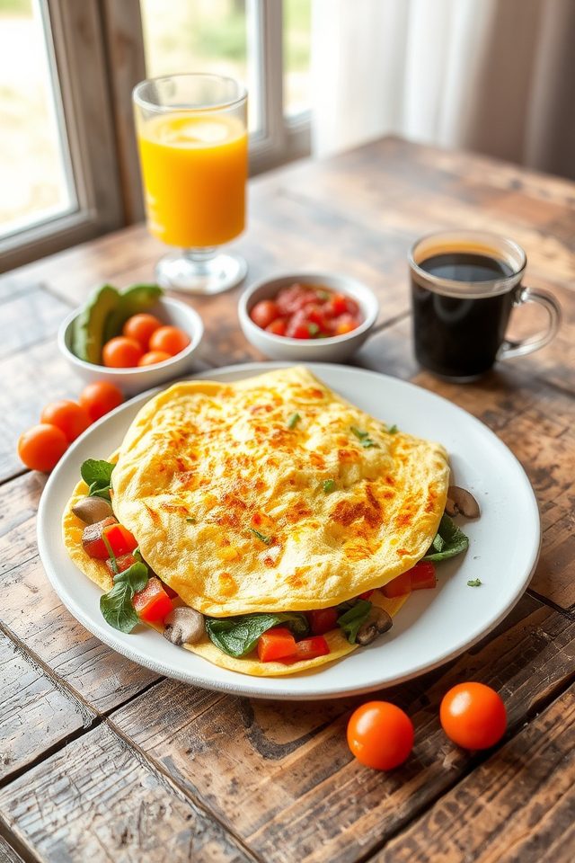colorful vegetable packed omelet