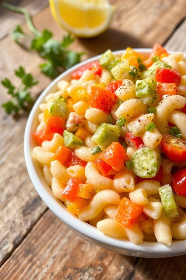 colorful veggie macaroni salad