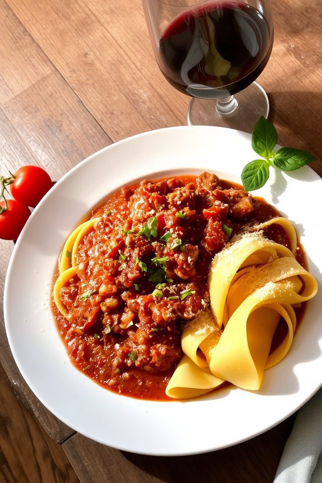 comforting beef pappardelle dish