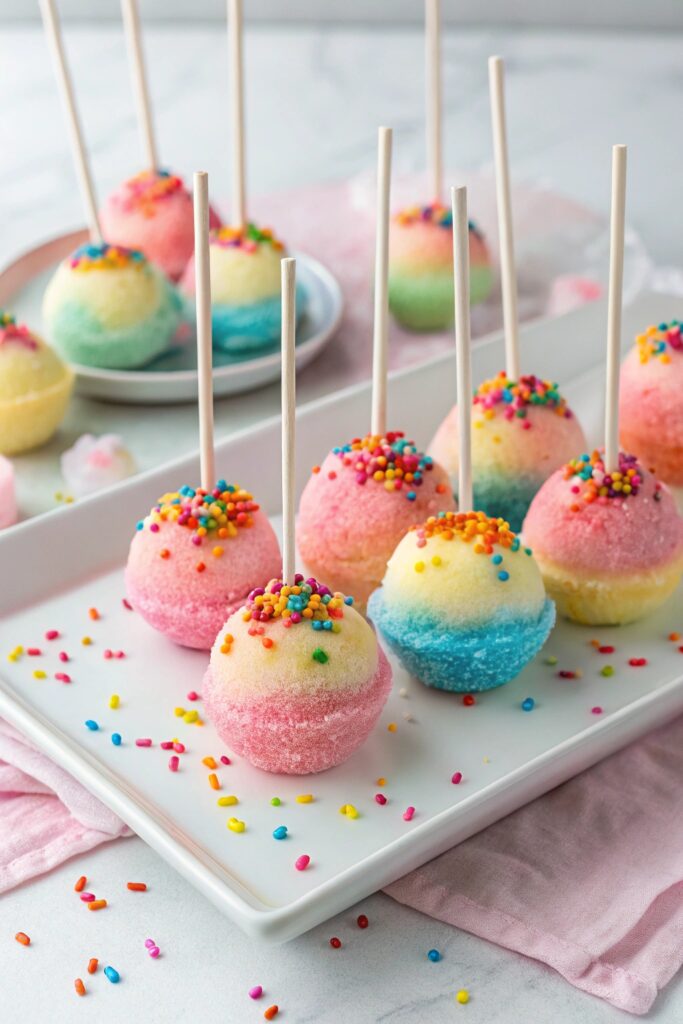 colorful carnival cake pops