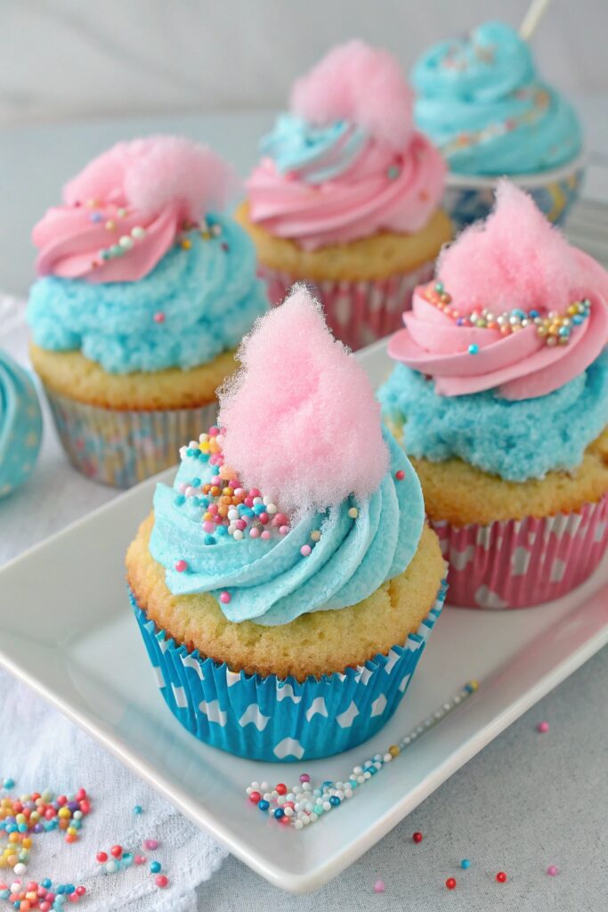 cotton candy infused cupcakes