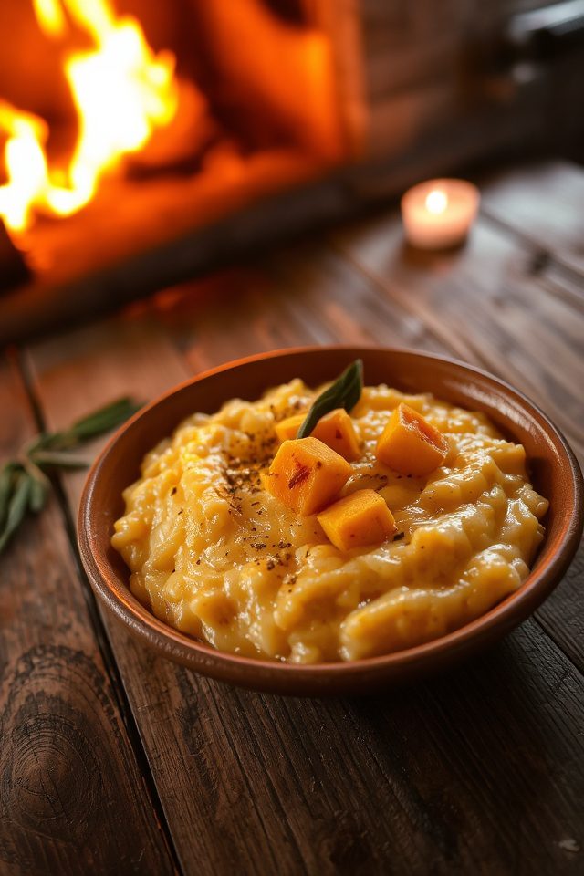 cozy butternut squash risotto