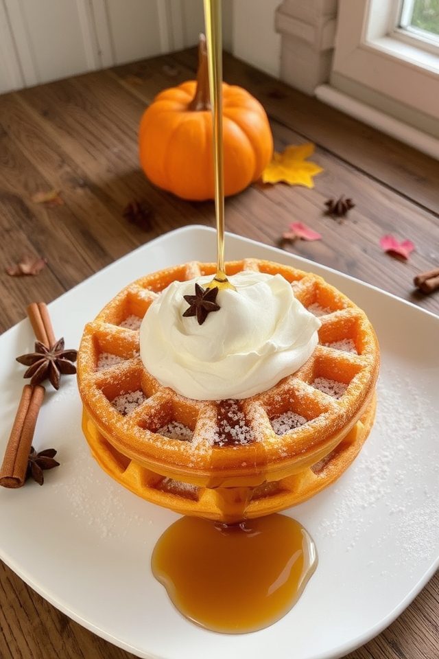 cozy pumpkin spice waffles
