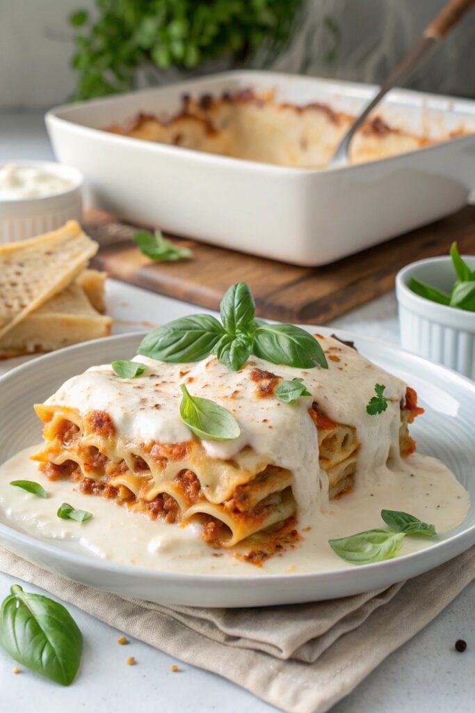 creamy white sauce lasagna