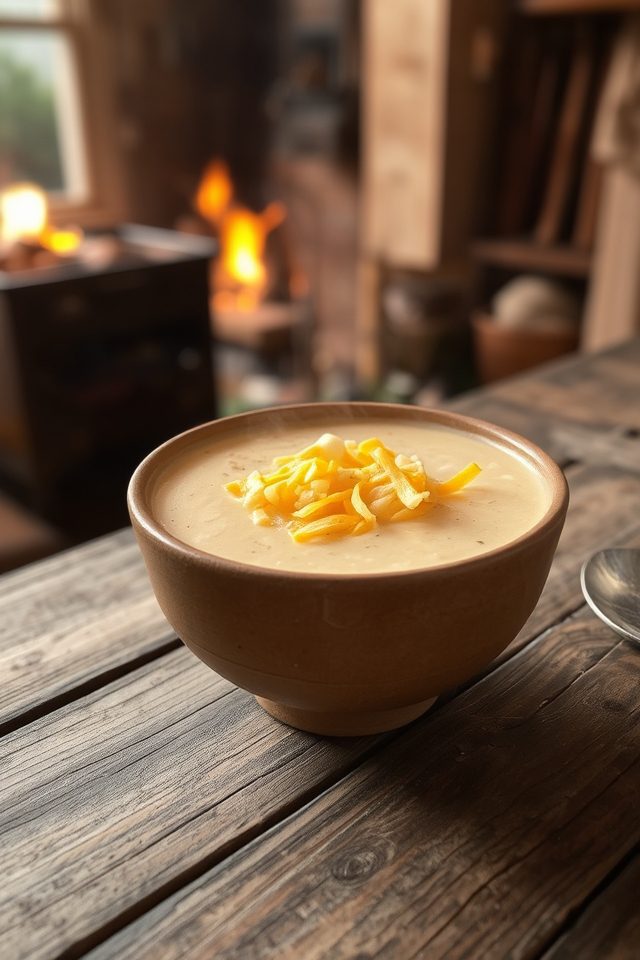 creamy cauliflower cheese soup