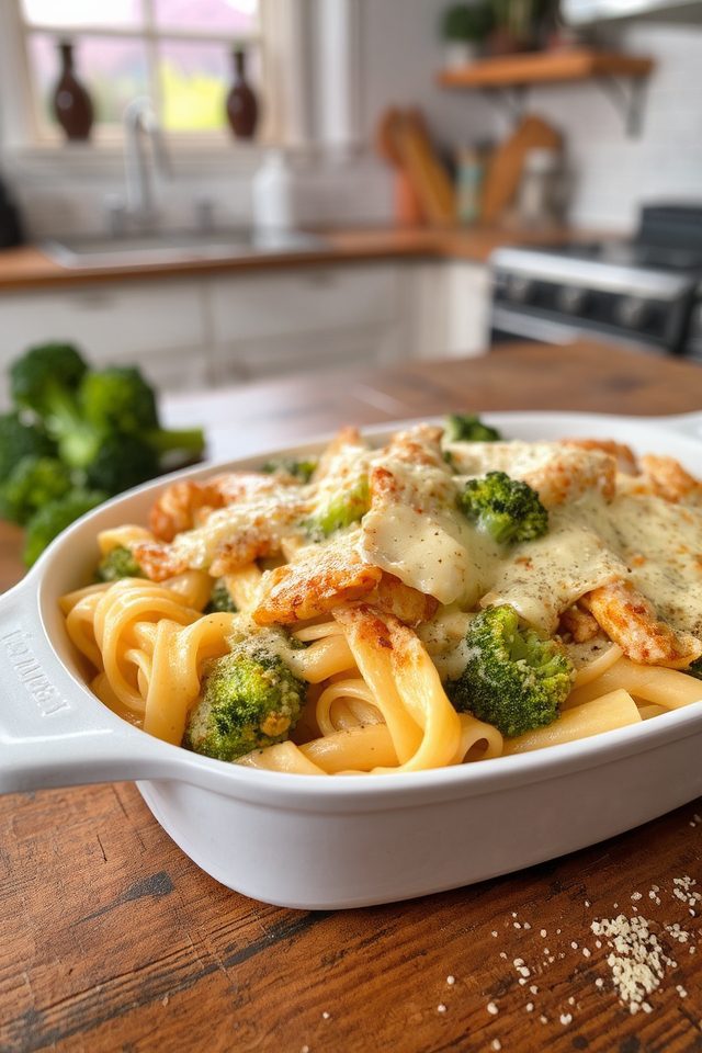 creamy chicken pasta bake