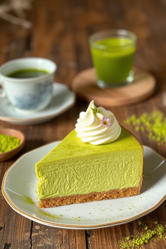 creamy matcha cheesecake delight