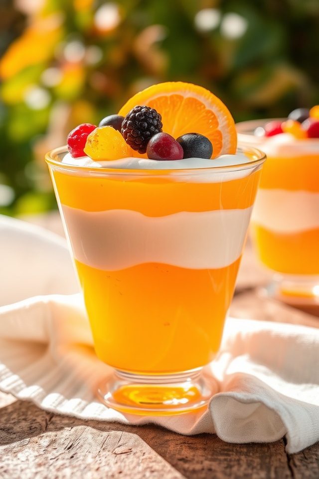 creamy orange layered dessert