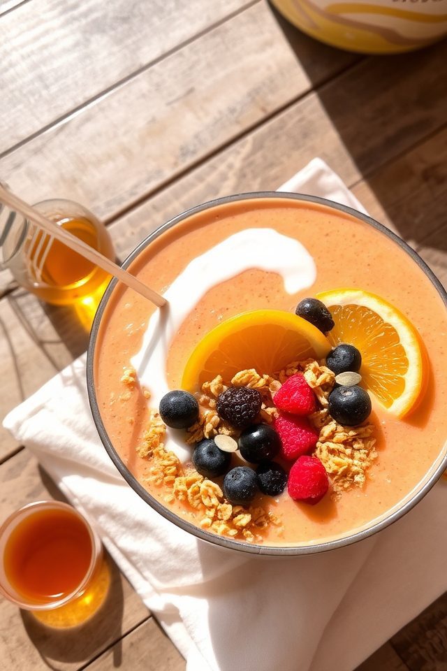 creamy orange smoothie bowl