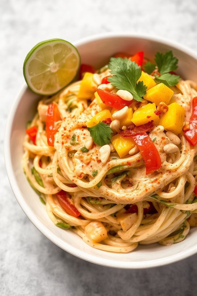 creamy peanut zoodle salad