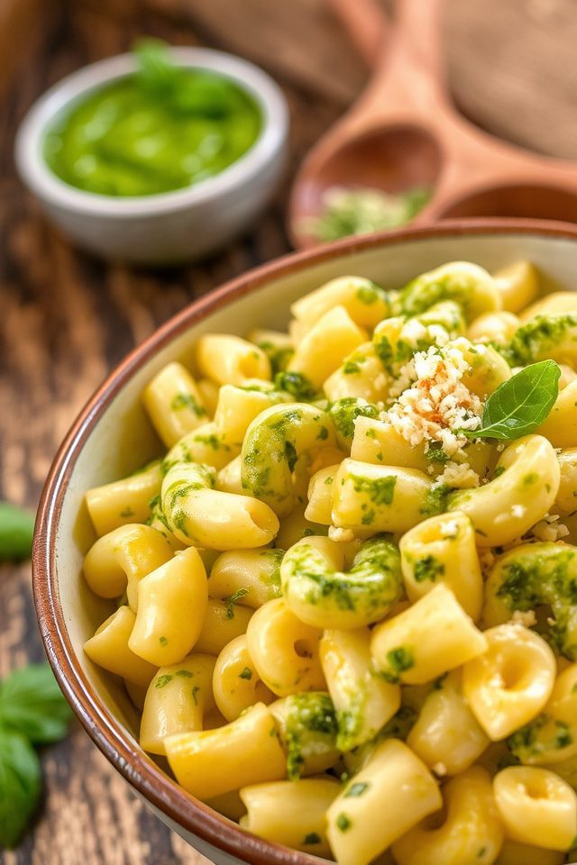 creamy pesto mac and cheese