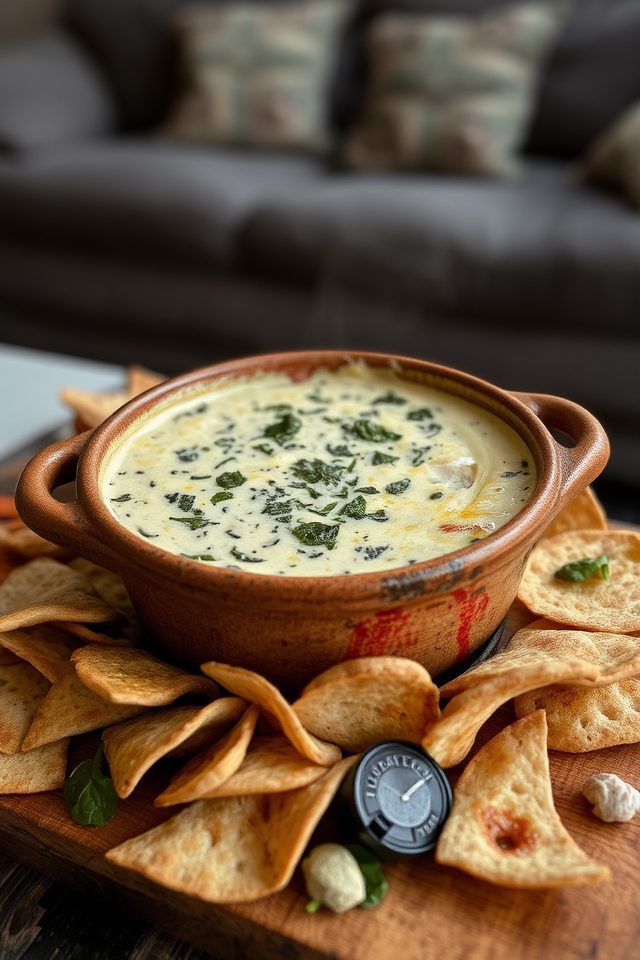 creamy spinach queso dip